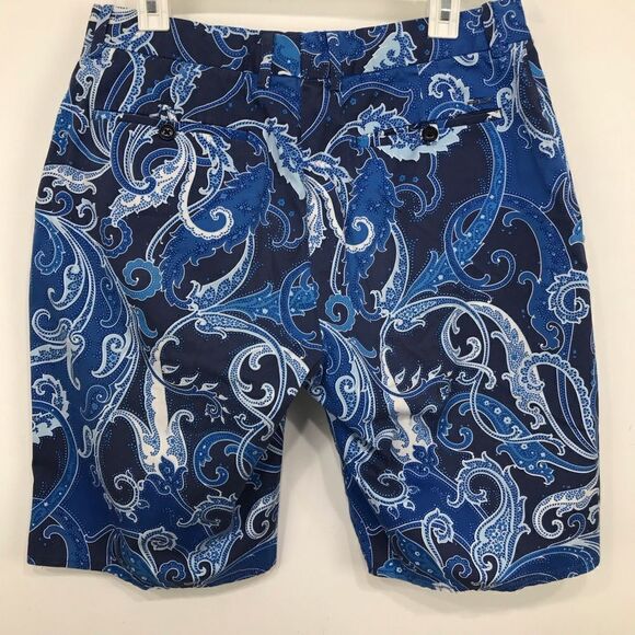 Ralph Lauren Sport RLX Blue White Paisley Print Classic Cotton Shorts - Picture 8 of 13